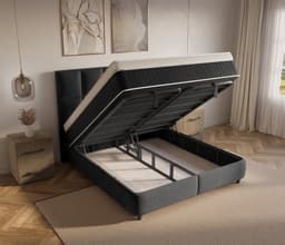 Opbergboxspring Nine Zwart 140x200 cm