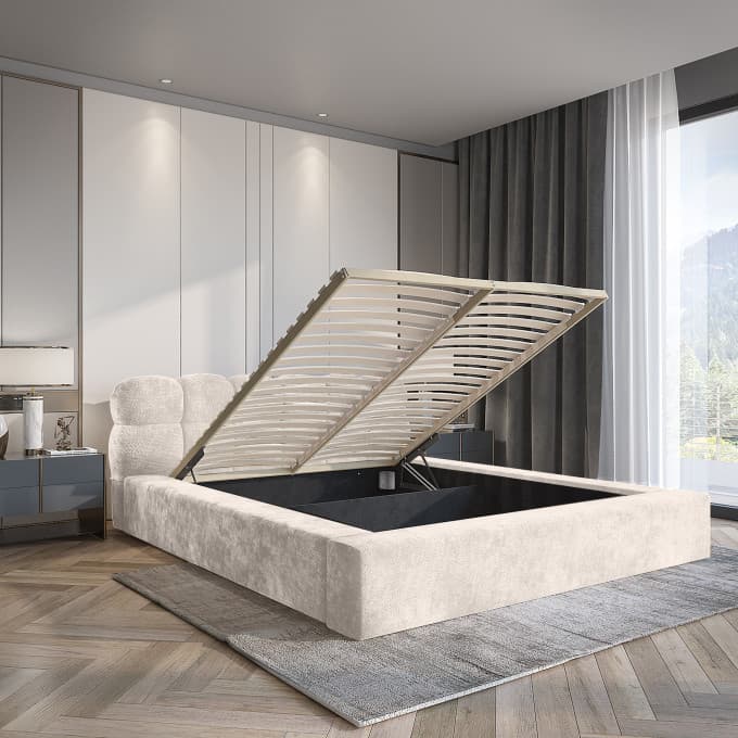 Bed met opbergruimte Hidde Beige 140x200 cm
