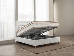 Opbergboxspring Olaf Beige 140x200 cm
