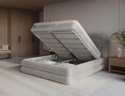 Opbergboxspring Fenna Zand/Grijs