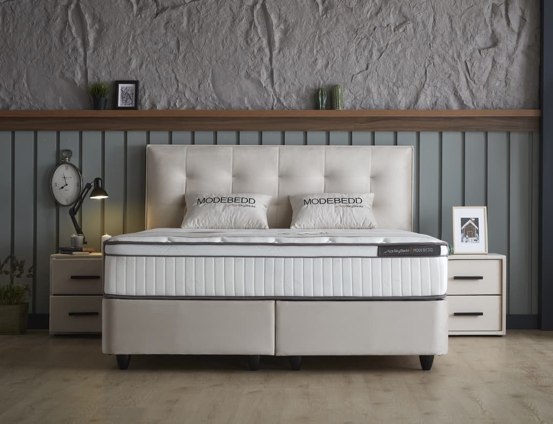 Opbergboxspring Merel Beige 140x200 cm