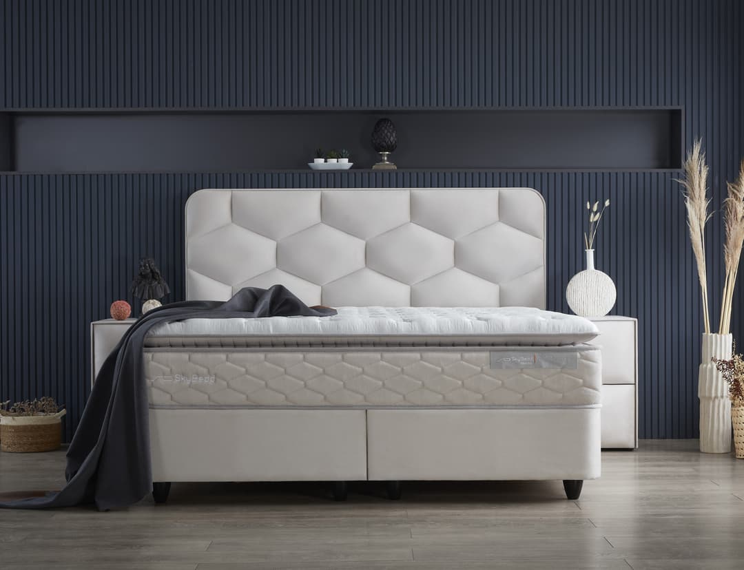 Opbergboxspring Dana Beige 140x200 cm