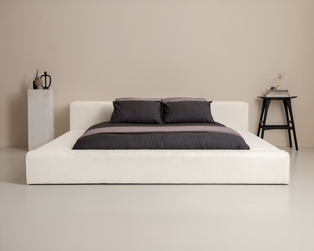 Gestoffeerd bed Saar Beige 160x200 cm