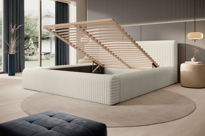 Bed met opbergruimte Veerle Beige 140x200 cm
