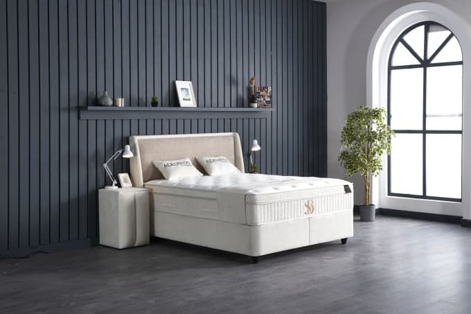 Opbergboxspring Ada Beige 140x200 cm