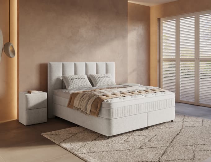 Opbergboxspring Lina Beige 140x200 cm