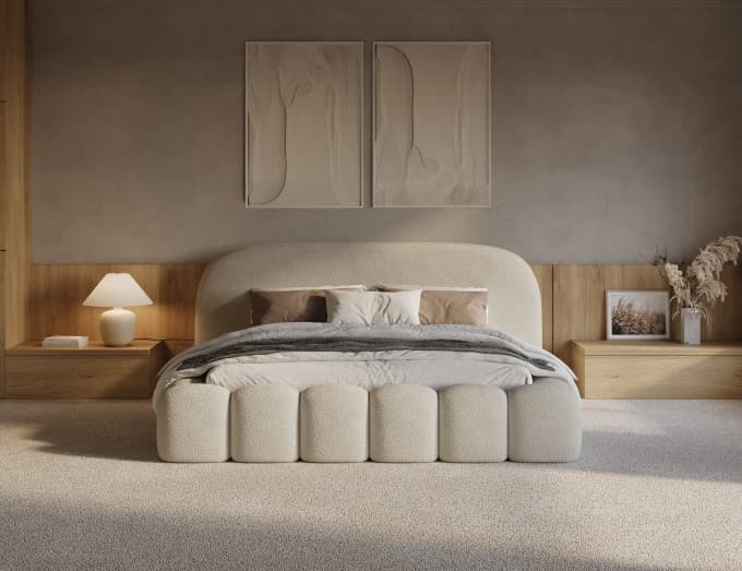 Bed met opbergruimte Sofie Beige 160x200 cm