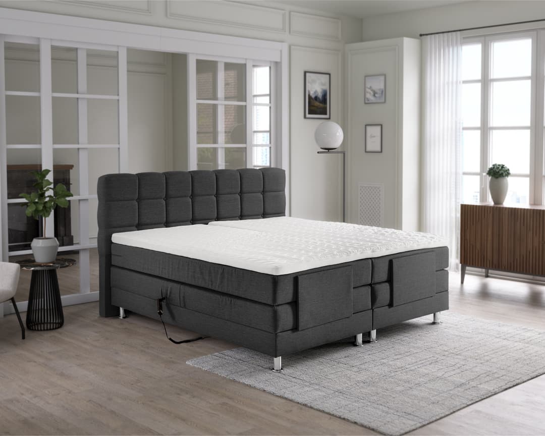 Elektrische boxspring Ivar Antraciet 140x200 cm