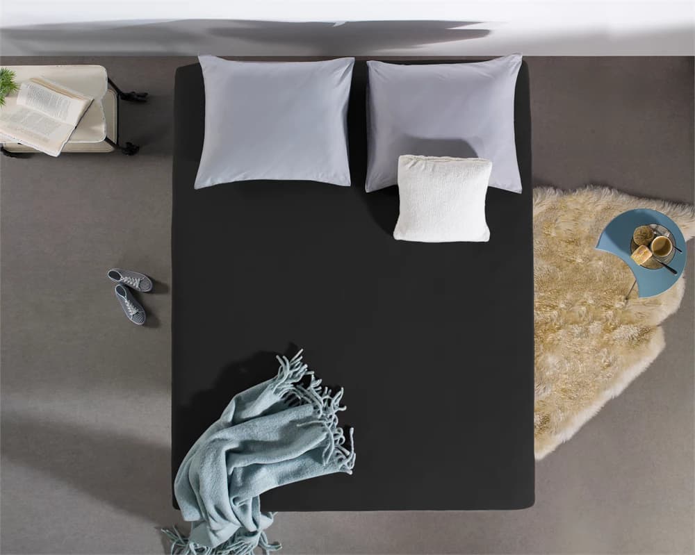 Hoeslaken Kaj Zwart 100x220 cm