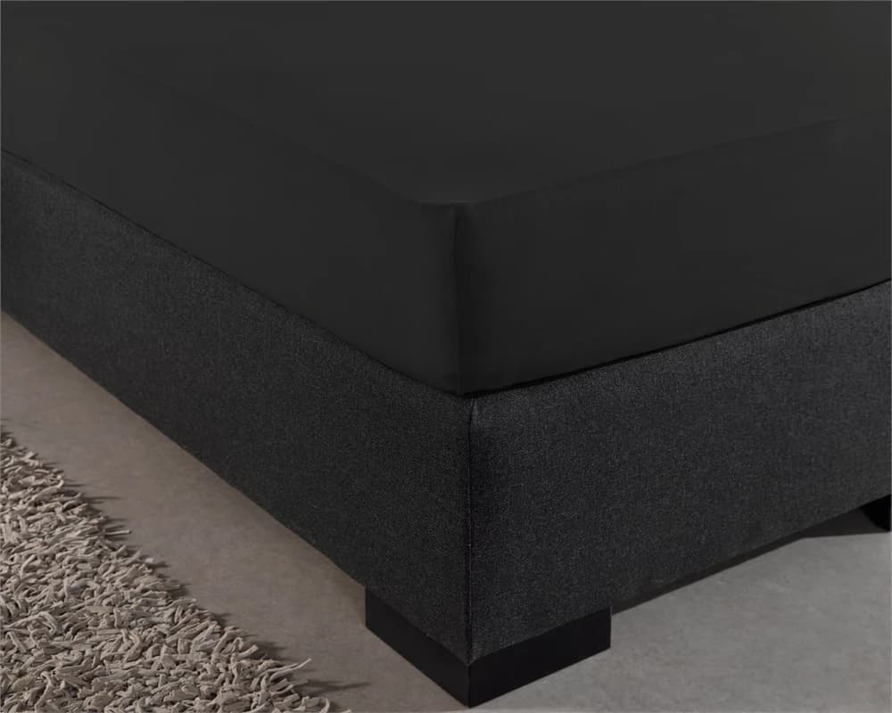 Hoeslaken Kaj Zwart 100x220 cm