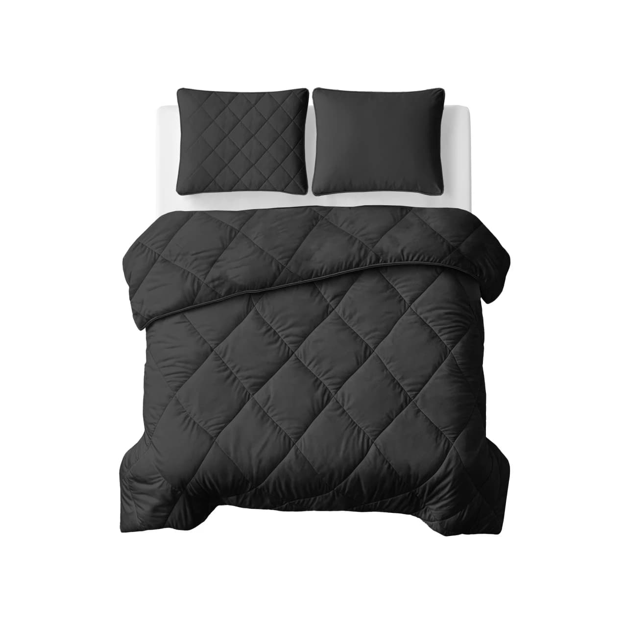 Wasbaar dekbed Lou uni — Zwart