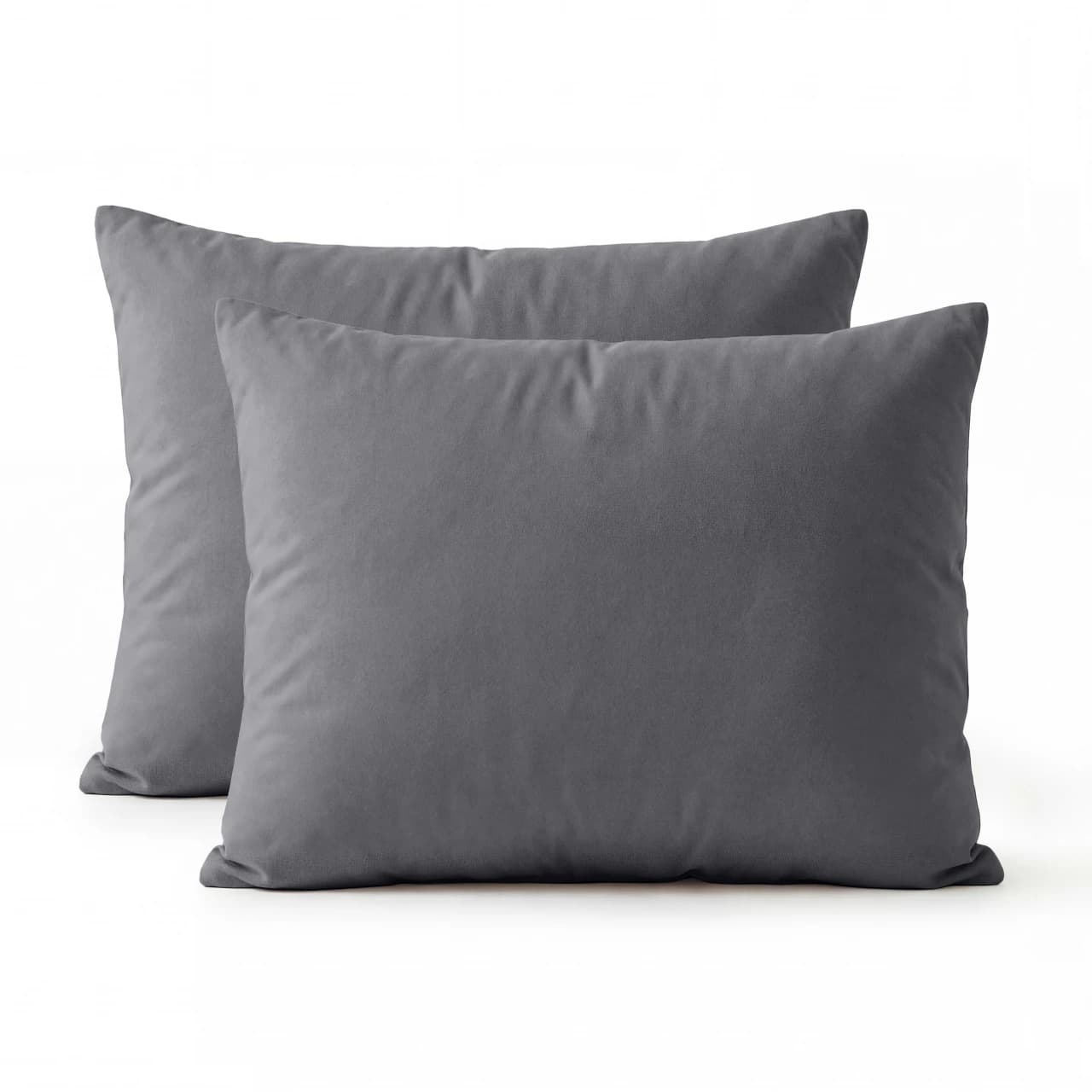 Kussenslopen Nina percal 2-pack — Antraciet