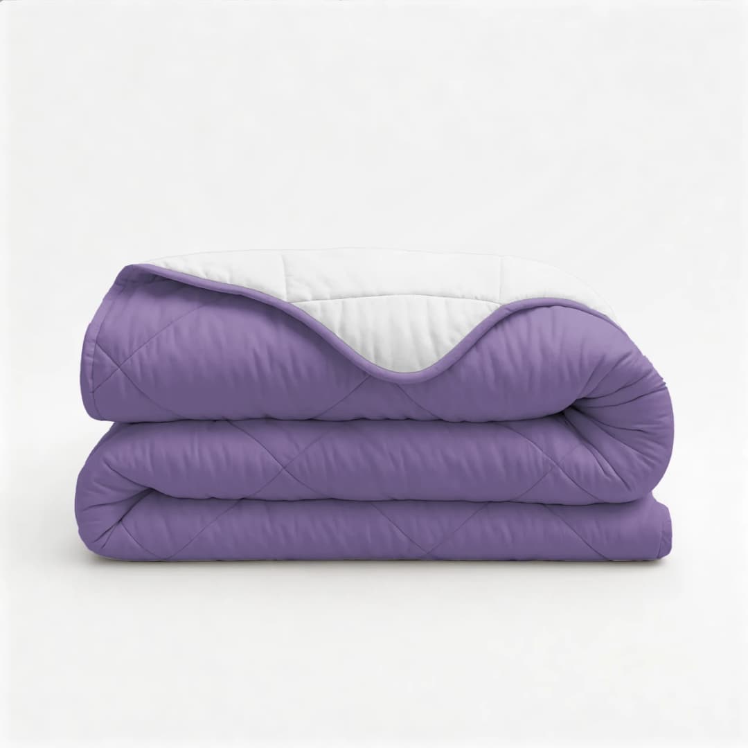 Wasbaar dekbed Lou uni Beige/Lavendel 140x200 cm