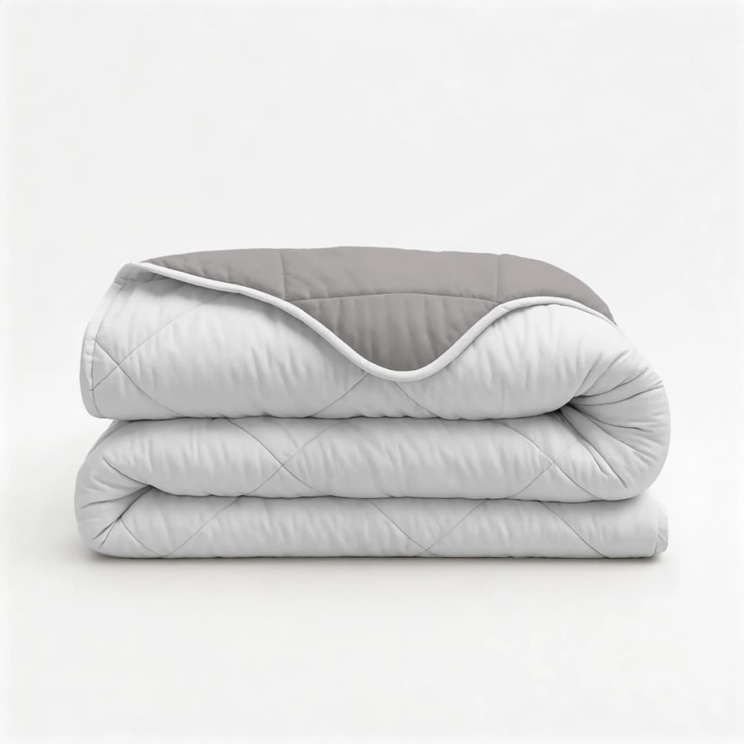 Wasbaar dekbed Lou uni Beige/Taupe-grijs 140x200 cm